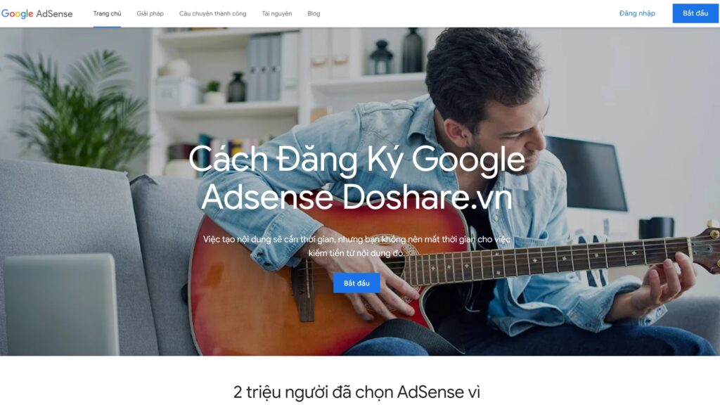 Hướng dẫn đăng ký google adsense